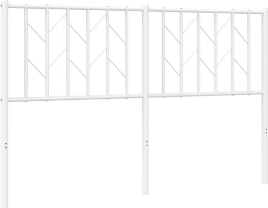 Tête De Lit Métal Blanc 140 Cm - En Acier, Design Classique, Pour Lit à Tubes Ronds, Dimensions 146x3x97 Cm