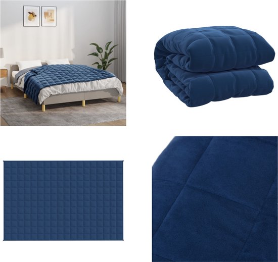 vidaXL - Verzwaringsdeken - 135x200 - cm - 10 - kg - stof - blauw