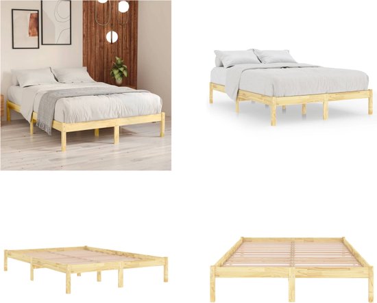 vidaXL Bedframe massief grenenhout 160x200 cm - Bedframe - Bedframe - Bed Frame - Bed Frames