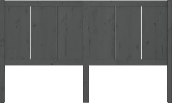 vidaXL Hoofdbord 125-5x4x100 cm massief grenenhout grijs - Bedonderdeel - Inclusief Houtreiniger en verfrisser - vidaXL