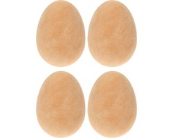 4x stuks namaak eieren stuiterend bruin 5 cm - Speelgoed - Fopartikel