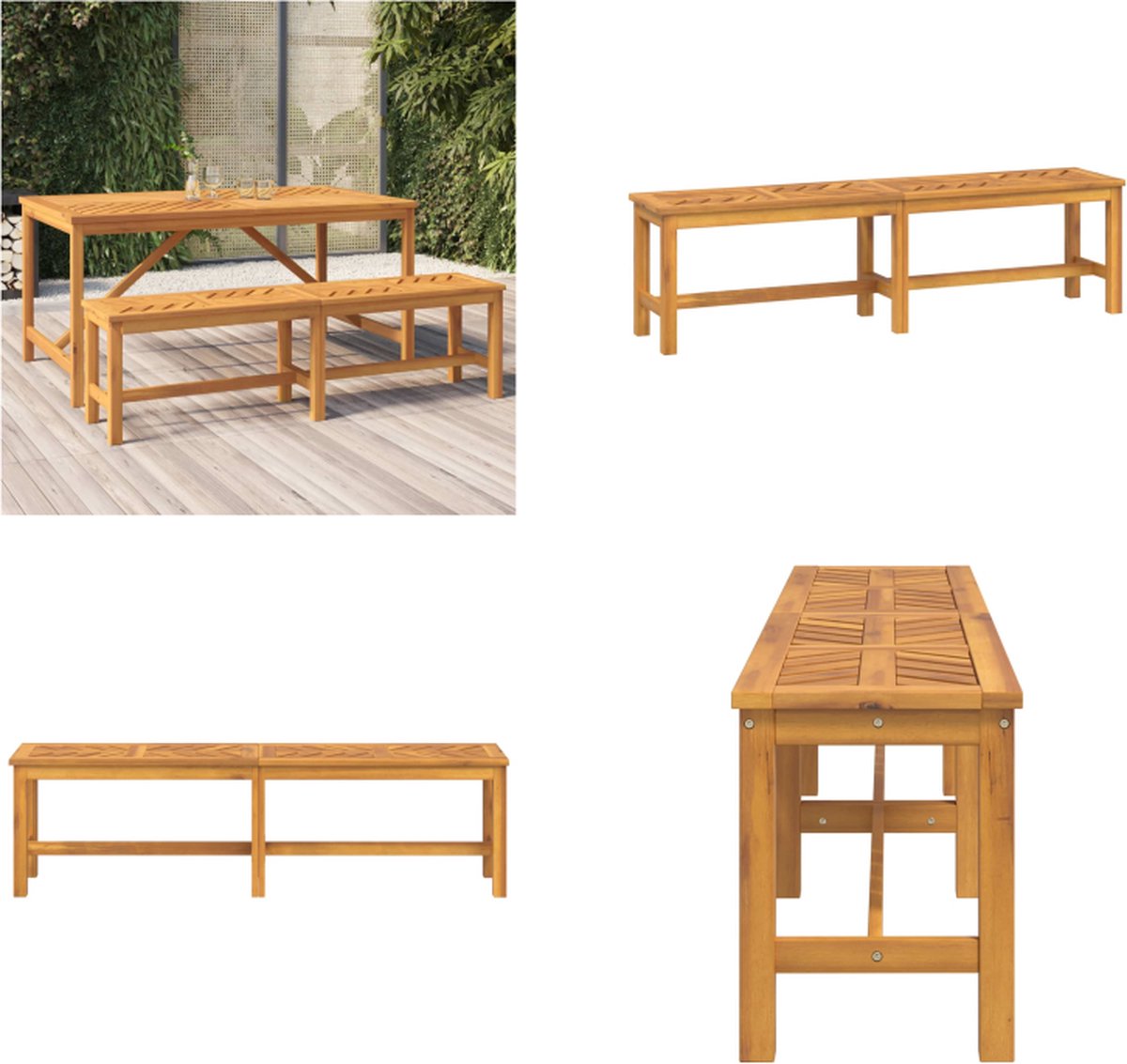 vidaXL - Tuinbank - 150 - cm - massief - acaciahout