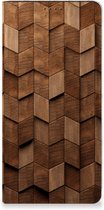 Book Wallet Case geschikt voor Samsung Galaxy A15 Wooden Cubes