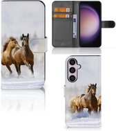 GSM Hoesje Geschikt voor Samsung Galaxy S24 Plus Wallet Book Case Paarden