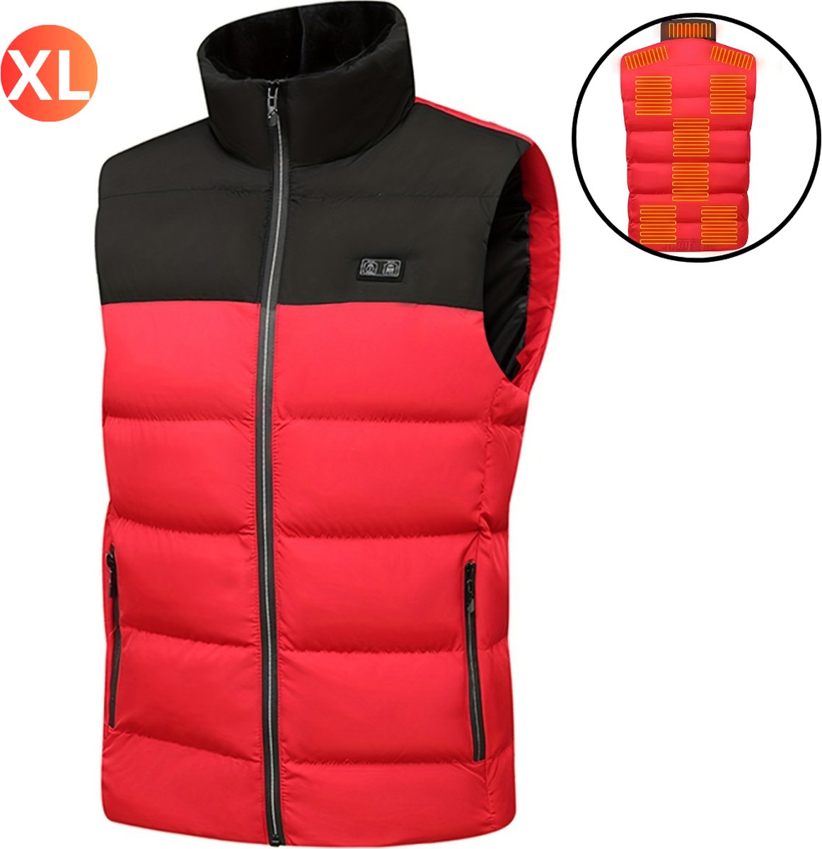 Nivard Verwarmde Bodywarmer Heated Vest Elektrische Bodywarmer Wasbaar Oplaadbaar Dames Rood