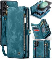CaseMe 008 2-in-1 Book Case & Back Cover met Portemonnee - Geschikt voor Samsung Galaxy S23 FE Hoesje - Blauw