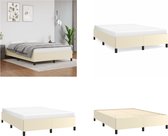 vidaXL Bedframe kunstleer crèmekleurig 140x190 cm - Bedframe - Bedframes - Bed - Slaapmeubel