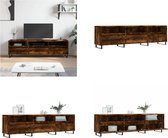 vidaXL Tv-meubel 150x30x44-5 cm bewerkt hout gerookt eikenkleurig - Tv-meubel - Tv-meubels - Tv-kast - Hifi-kast