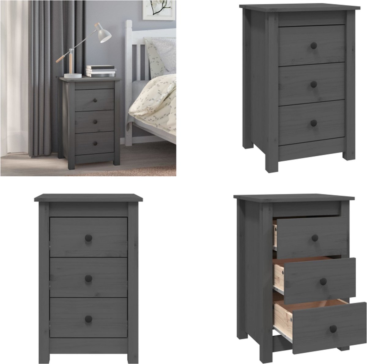 Hübsch interior & furniture Nachtkastje - Eiken visgraat - 40 cm breed - FSC
