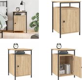vidaXL Nachtkastjes 2 st 40x30x50 cm bewerkt hout sonoma eikenkleurig, bijzettafel, wandtafeltje, nachttafeltje, wandkastje, nachttafel, nacht kast
