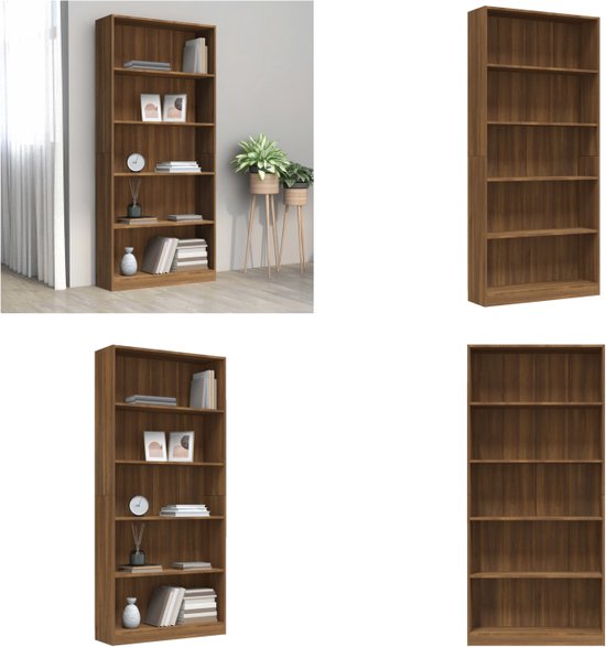vidaXL - Boekenkast met 13 vakken - Wit - Bewerkt hout - 86x25.5x140 cm