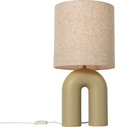 QAZQA lotti - Lampe de table Design - 1 lumière - H 59 cm - Beige - Salon | Chambre à coucher | Cuisine