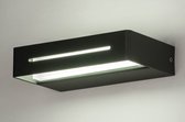 Lumidora Wandlamp 73160 - Voor buiten - Ingebouwd LED - 7.0 Watt - 650 Lumen - 2700 Kelvin - Zwart - Antraciet donkergrijs - Metaal - Buitenlamp - IP54