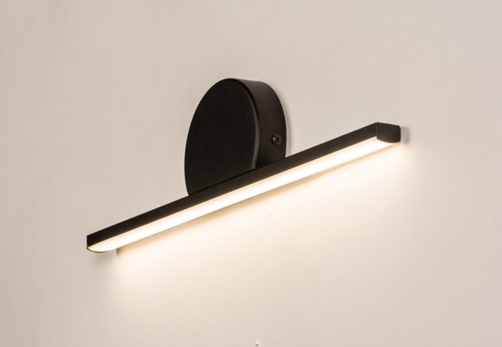 Lumidora Wandlamp 74529 - Voor binnen - AYLA - Ingebouwd LED - 5.0 Watt - 450 Lumen - 2700 Kelvin - Zwart - Metaal - Met dimmer - Badkamerlamp