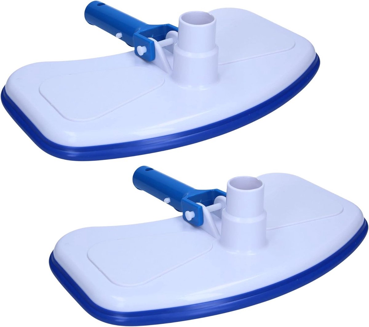 Amapool Basics zwembadvloerstofzuiger set van 2 I zwembadvloerstofzuiger met 8 onderborstels I vloerstofzuigerborstelset I extra zware uitvoering I zwembadborstel met clip-on aansluiting voor zwembadslang Ø 32 38 mm