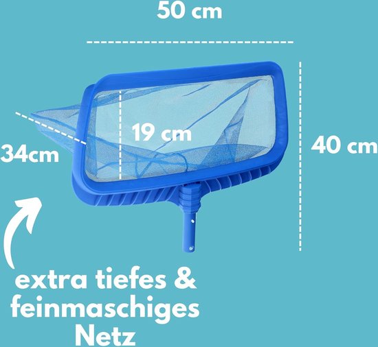 Amapool Zwembadschepnet DeluxeI Zwembadschepnet Set van 2 I Grondschepnet met fijnmazig diepnet I Diepschepnet I Extra stabiel kunststof frame I Zwembadaccessoires Schepnet van Amapool — afbeelding 3