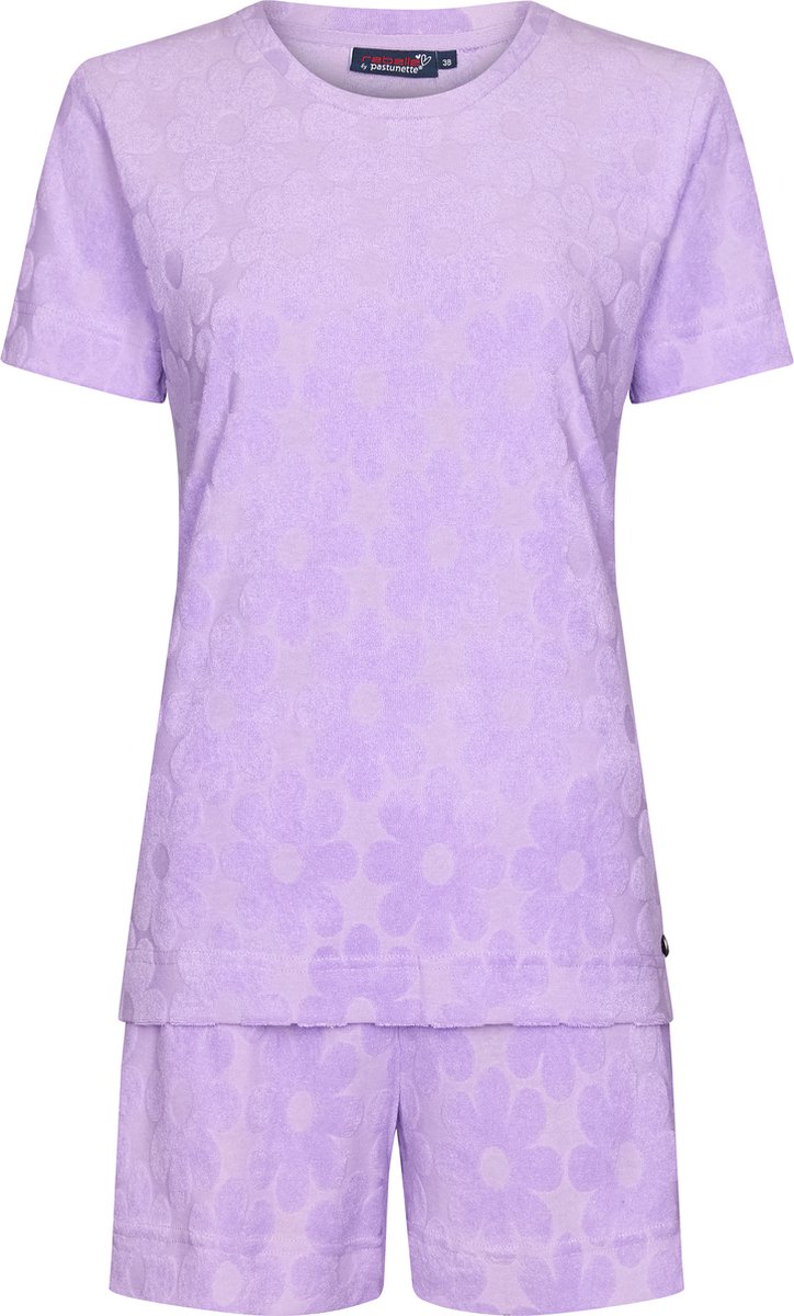 Rebelle Dames Shortama Wild flower - Paars - Katoen/Polyester - Badstof - Maat 34
