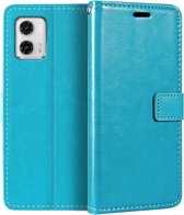 Portemonnee Bookcase Hoesje Geschikt voor: Motorola Moto G73 - Turquoise