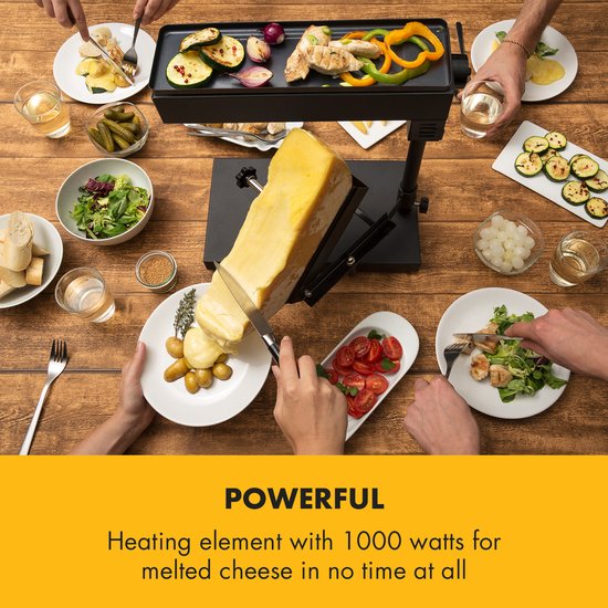 Klarstein Appenzell Peak raclette met grill - 1000W - Thermostaatschakelaar - Zwart — afbeelding 3