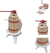 vidaXL Fruit- en wijnpers - Eikenhout/Gietijzer/Staal - 6L - 275 x 560 mm - Robuust en duurzaam - Citruspers (handmatig)