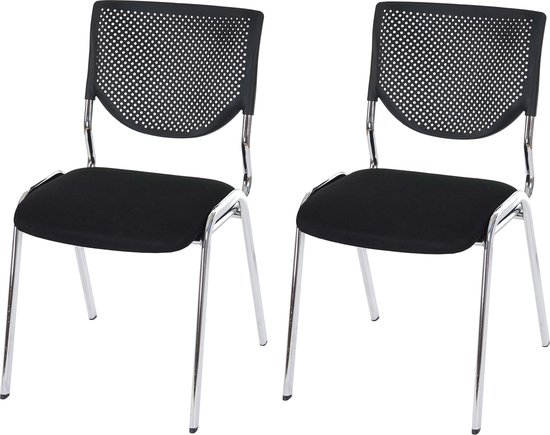 Set van 2 bezoekersstoelen JENNY, bekleed met donkergrijze fluwelen