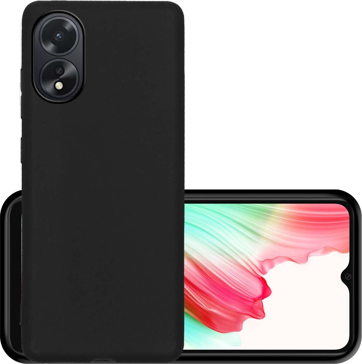 Hoesje - Geschikt voor OPPO A38 - Sterk & Shockproof - Hoes Cover - Siliconen Case - Zwart