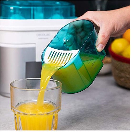 Cecotec Cecojuicer Zitrus Turboentsafter. Schneiden und Entsaften, 2 Köpfe, 500 ml Tank, BPA-frei, Einfach zu reinigen, 90 W (EssentialVita Twice White) van Cecotec — afbeelding 3