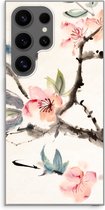 Case Company® - Hoesje geschikt voor Samsung Galaxy S24 Ultra hoesje - Japanse bloemen - Soft Cover Telefoonhoesje - Bescherming aan alle Kanten en Schermrand