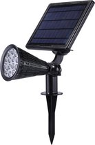 Iplux® Solar LED Tuinspot Pro+ - Krachtig model - 1200 lumen - Hoge Kwaliteit - Warm Wit - IP65 Waterproof