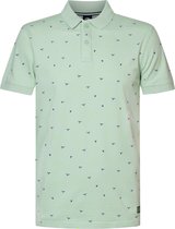 Petrol Industries - Heren All-over Print Polo Seashore - Groen - Maat XXL