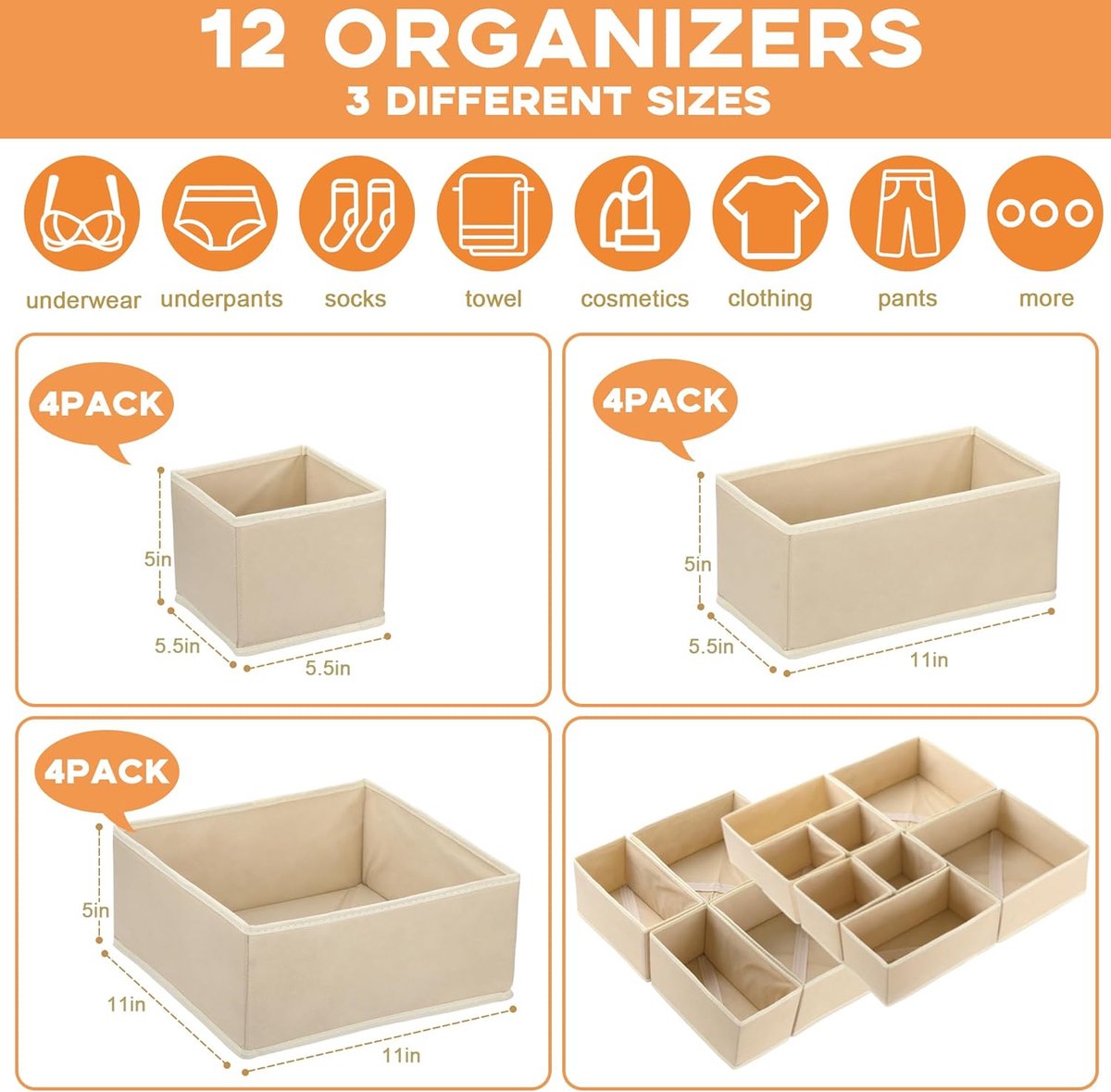 Opbergdoos voor stropdassen sokken bh's ondergoed, lade kast opbergbak met deksel, 16-cel doorzichtige stropdas rek organizer, stropdas organizer box, stapelbaar stropdas display rek