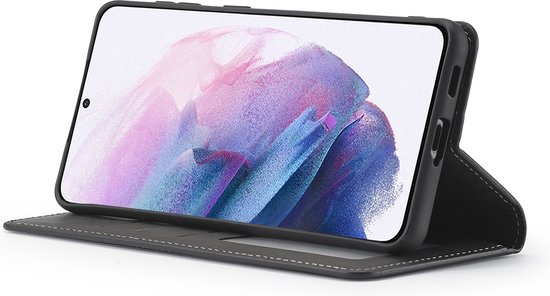 Bookcase de Luxe en cuir PU adaptée au Samsung Galaxy S24 Plus | Étui en cuir de haute qualité | Étui pour téléphone | Porte-monnaie | Noir