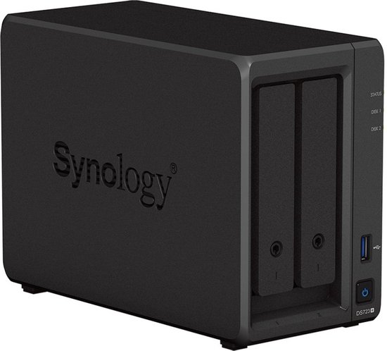 Synology DiskStation DS723+ - NAS, Tower- Barebone - AMD Ryzen - R1600 - Zwart - Synology