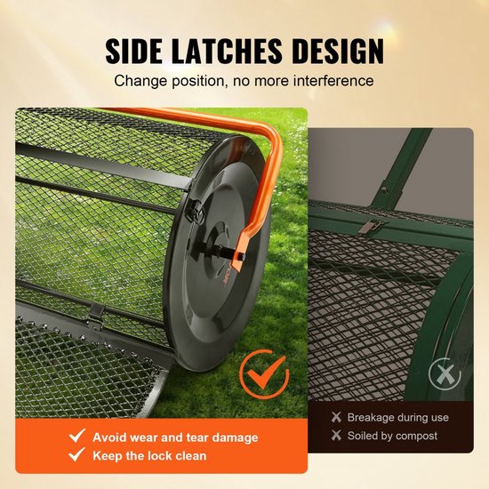 Zaadstrooier, 67 Cm Brede Compoststrooier Met T-handgreep, Veenmosstrooier, 3 Hoogtes Verstelbaar Gepoedercoate Stalen Tuinstrooier Robuuste Meststofstrooier Voor Planten En Zaaien P 010821679319