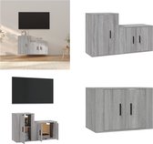 vidaXL 2-delige Tv-meubelset bewerkt hout grijs sonoma eikenkleurig - Tv-kast - Tv-kasten - Tv-meubel - Hifi-meubel
