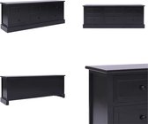 vidaXL Tv-meubel 108x30x40 cm massief paulowniahout zwart - Tv-meubel - Tv-meubelen - Tv Kast - Opbergkast