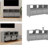 vidaXL Tv-meubel 102x37-5x52-5 cm spaanplaat grijs sonoma eikenkleurig - Tv-kast - Tv-kasten - Tv-standaard - Wandtafel