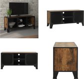 vidaXL Tv-meubel 105x36x47 cm metaal en MDF rustiek bruin - Tv-meubel - Tv-meubelen - Tv-meubels - Tv-meubilair