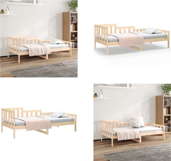 vidaXL Slaapbank 90x190 cm massief grenenhout - Slaapbank - Slaapbanken - Bedbank - Bed