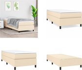 vidaXL Boxspringframe stof crèmekleurig 90x190 cm - Boxspringframe - Boxspringframes - Bed - Ledikant