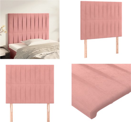 Tête de lit vidaXL Hoofdborden 2 st 100x5x78/88 cm fluweel