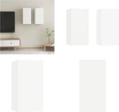 vidaXL Tv-meubelen 2 st 30-5x30x60 cm bewerkt hout wit - Tv-kast - Tv-kasten - Televisiekast - Televisiekasten