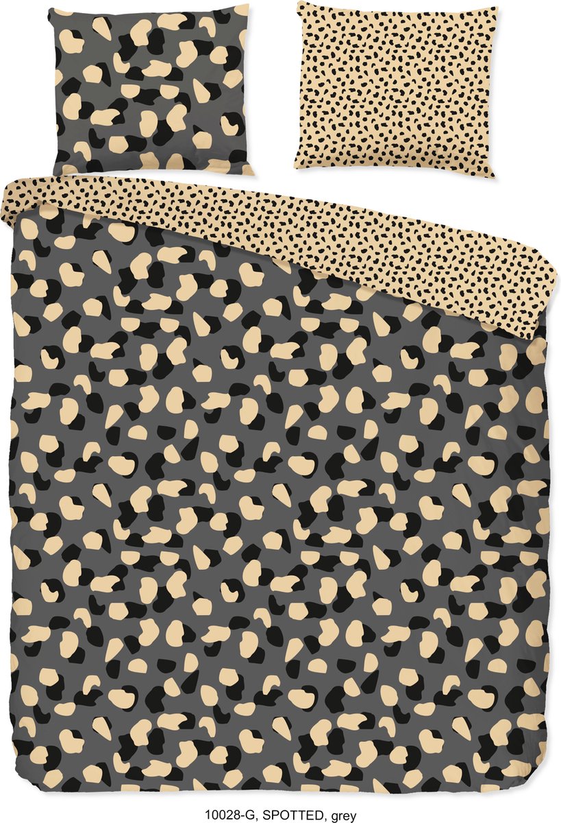 Good Morning Dekbedovertrek "stippen" - Grijs - (240x200/220 cm) - Katoen
