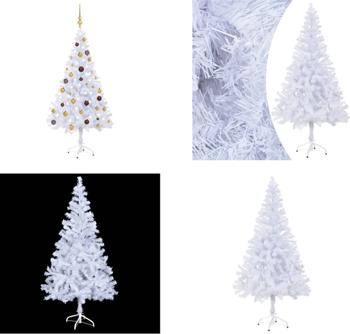 vidaXL Kunstkerstboom met LED's en kerstballenset 380 takken 150 cm - Kunstkerstboom - Kunstkerstbomen - Kerstboom - Kerstdecoratie