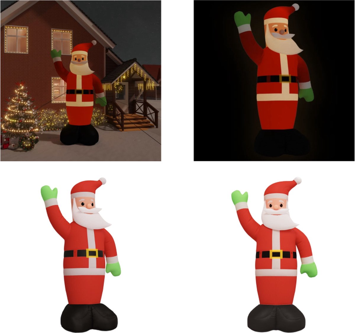 vidaXL-Kerstman-opblaasbaar-met-LED's-475-cm - Opblaasbare Kerstman - Opblaasbare Kerstmannen - Kerstman - Opblaasfiguur