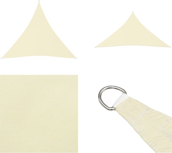 Driehoekig schaduwdoek, waterdicht, 3 x 3 x 4,3 m, crèmekleurig, rechte hoek, tuinluifel, 95% blok, uv-bescherming voor buiten, 3 touwen gratis