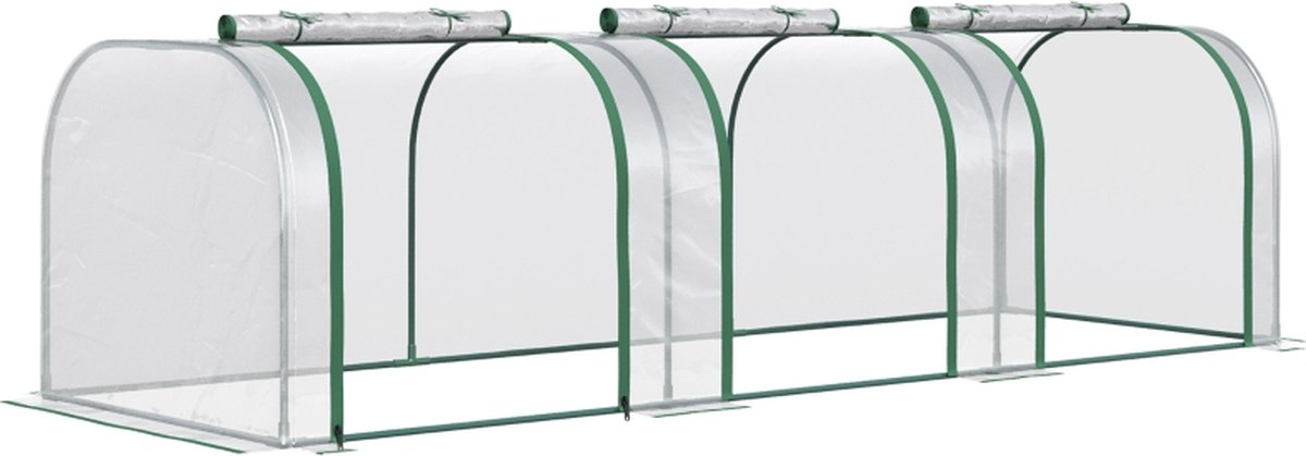 Broeikas - Foliekas - Kweekkas - Tuinkas - Kweektent - Kas - Groen 295 x 100 x 80 cm