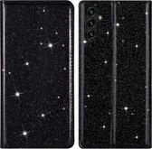 Coverup Glitter Book Case - Geschikt voor Samsung Galaxy A15 Hoesje - Zwart