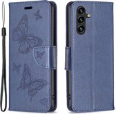 Coverup Vlinders Book Case - Geschikt voor Samsung Galaxy A15 Hoesje - Blauw