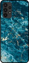 Smartphonica Telefoonhoesje voor Samsung Galaxy A32 4G met marmer opdruk - TPU backcover case marble design - Blauw / Back Cover geschikt voor Samsung Galaxy A32 4G